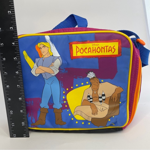 Vintage Disney Soft Lunch Bag Pocahontas Insulated Zip Chief Powhatan John Smith - Picture 6 of 7